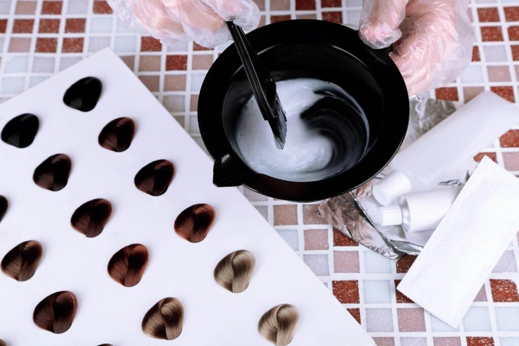 color mixing procedure at salon