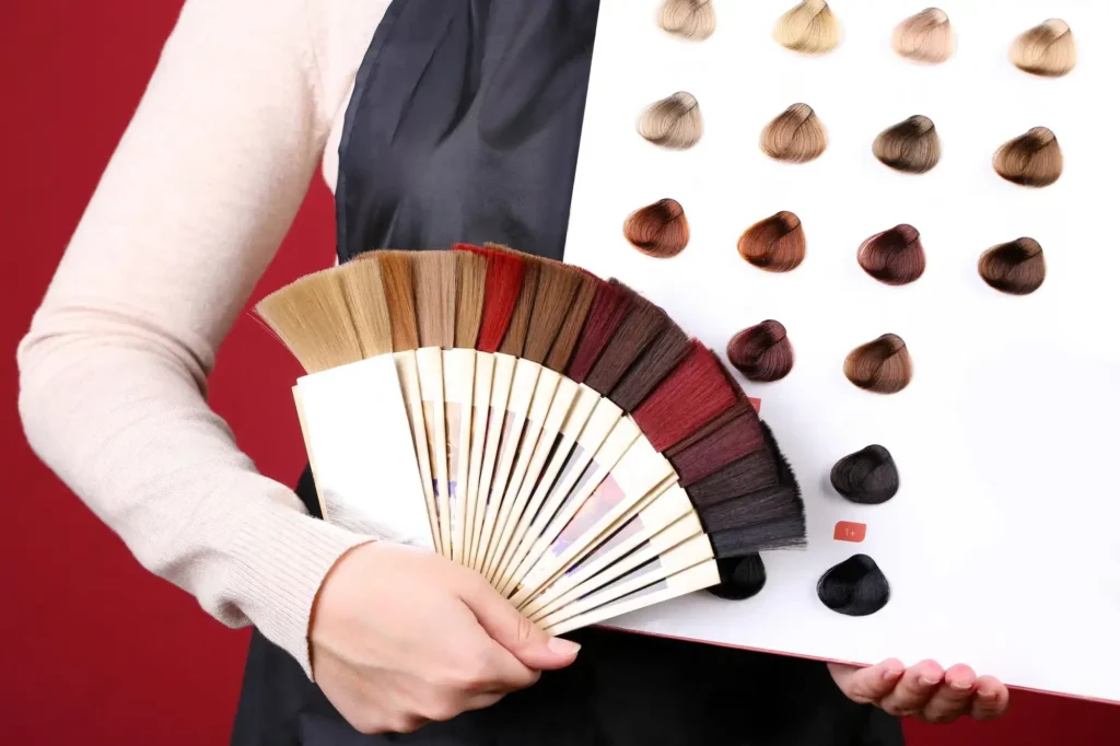 Salon showing hair colour result